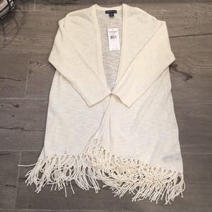 Macy’s American Living open cardigan with fringe